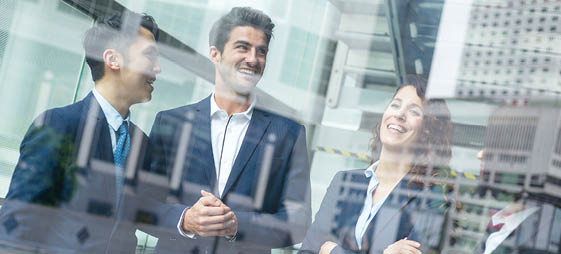 Multi Nationality of business people talk to each other