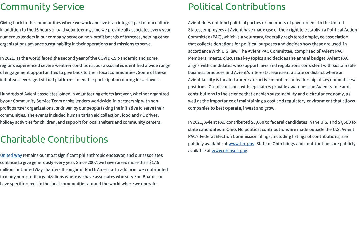 Community Service Giving back to the communities where we work and live is an integral part of our culture. In additi...