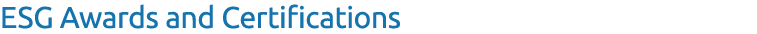 ESG Awards and Certifications 